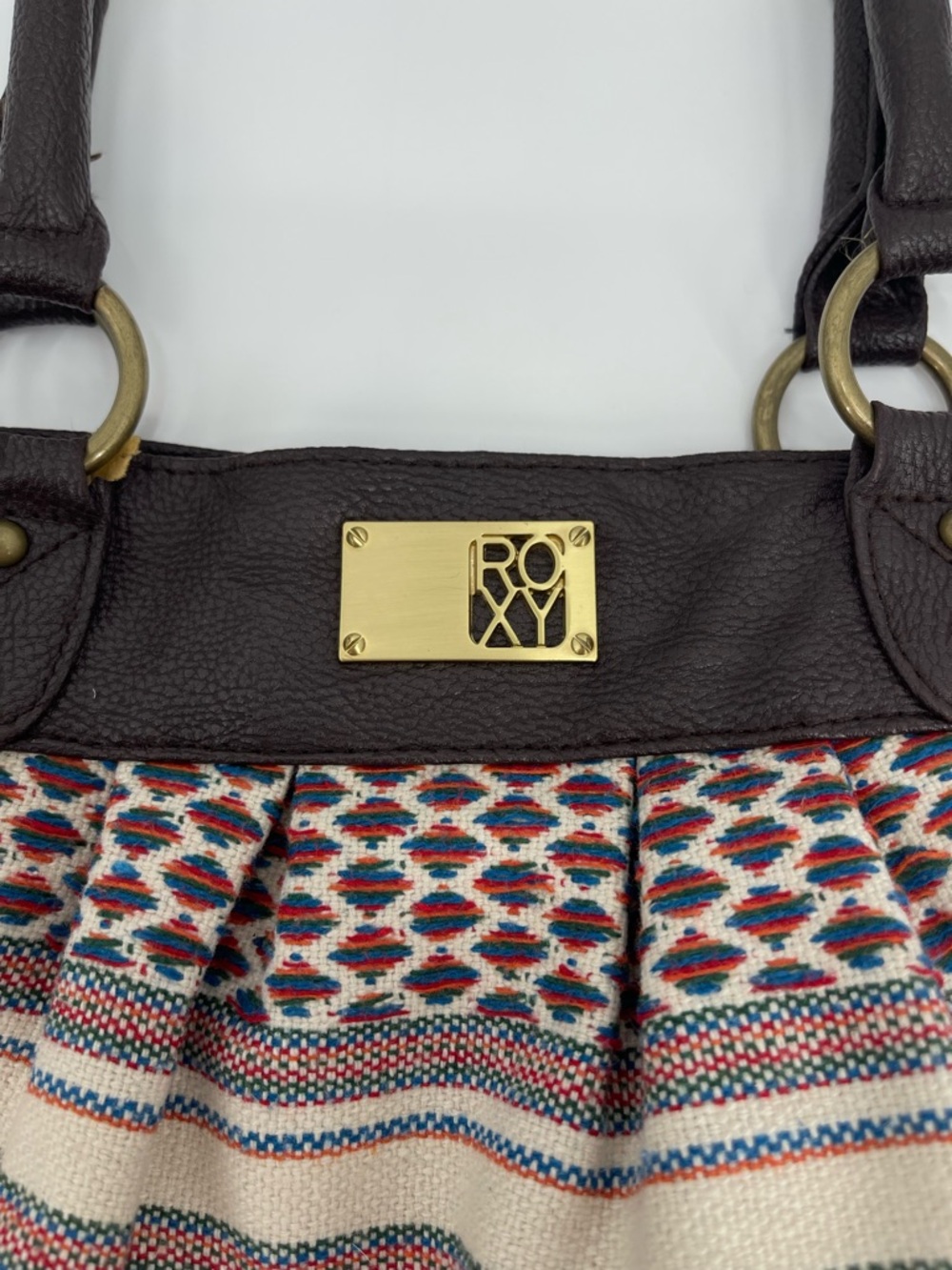 Roxy Boho Woven Shoulder Bag Eclectic Y2K Hobo Slouchy Effortless Southwestern - Picture 2 of 12